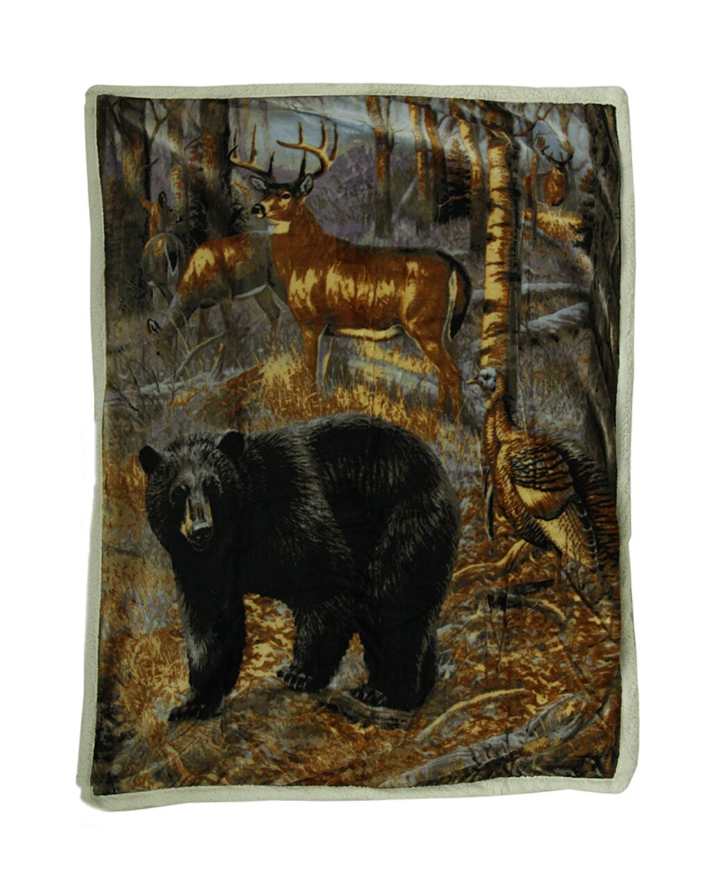 Sherpa Hunter Trophies Silk Touch Throw Blanket 60 Inches By 50 Inches